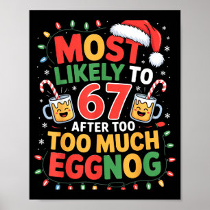 Poster 67 Meme engraçado design de Natal Mais provável de