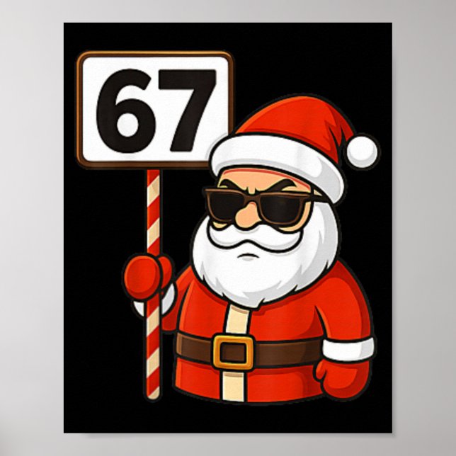 Poster 67 Meme Engraçado Seis Sete Natal Para Homens Mulh (Frente)