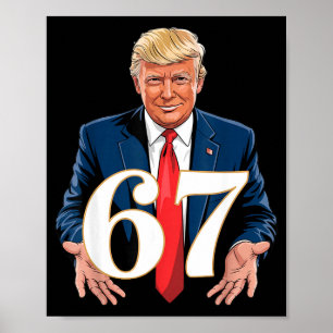 Poster 67 Meme Engraçado Trump 67 Mãos Meme Gíria 6 7 Mão