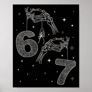 Poster 67 Meme Esqueleto Mão Divertido Halloween Seis Set