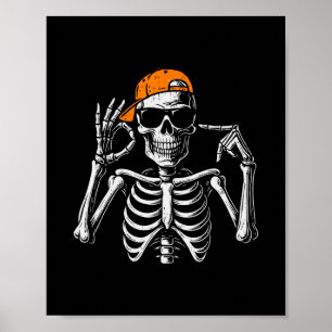 Poster 67 Meme Esqueleto Tendência Halloween Divertido Se