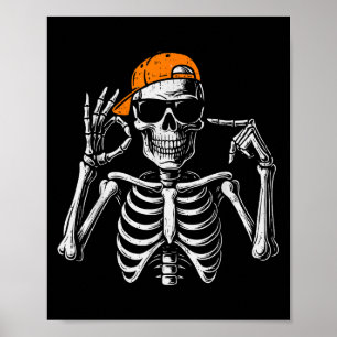 Poster 67 Meme Esqueleto Tendência Halloween Engraçado Se