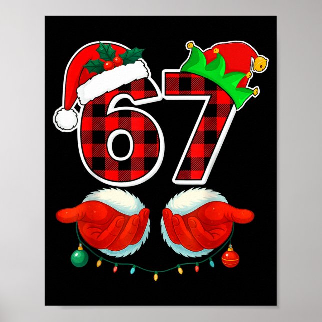 Poster 67 Meme Funny Christmas Red Plaid Xmas Pajamas Sla (Frente)