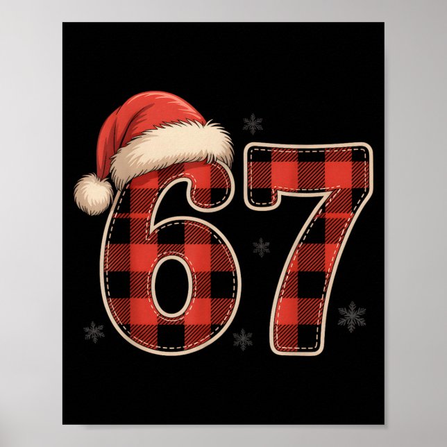 Poster 67 Meme Funny Christmas Red Plaid Xmas Pajamas Sla (Frente)