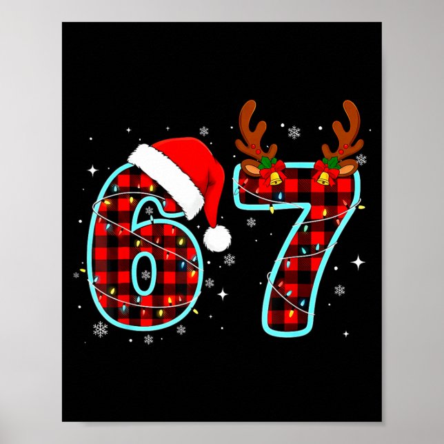 Poster 67 Meme Funny Christmas Red Plaid Xmas Pajamas Sla (Frente)