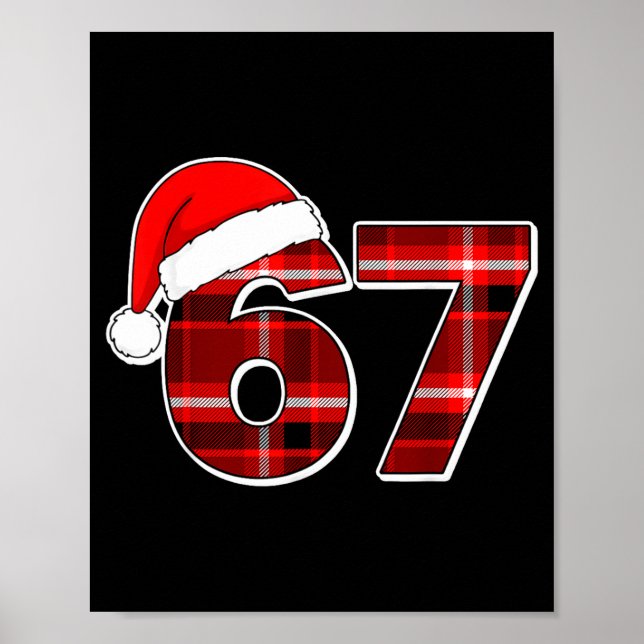 Poster 67 Meme Funny Christmas Red Plaid Xmas Pajamas Sla (Frente)