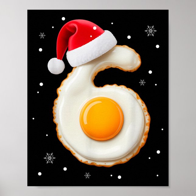 Poster 67 Meme Funny Number 6 Egg Bacon Matching Christma (Frente)