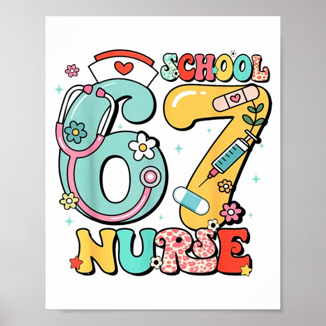 Poster 67 Meme Funny School Nurse Six Seven Meme  (Frente)