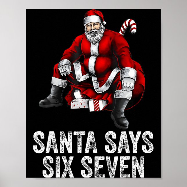 Poster 67 Meme Funny Six Seven Christmas 6-7 Meme Santa 6 (Frente)