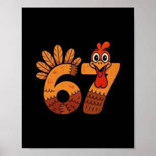 Poster 67 Meme Humor 6-7 Engraçado Seis Sete Dia de Ação