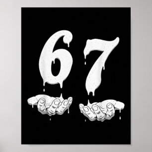 Poster 67 Meme Humor Número 6 7