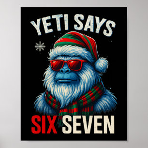 Poster 67 Meme Natal Bigfoot Engraçado Yeti Diz Seis Sete