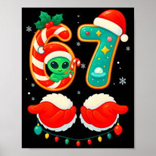 Poster 67 Meme Natal Divertido Alien Papai Noel Seis Sete