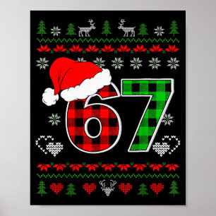 Poster 67 Meme Natal Six Seven Xmas Suéter Feio Homens 