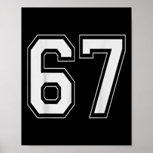 Poster 67 Meme Número Seis Sete Gíria Gen Alpha 6 7