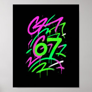 Poster 67 Meme Oculto Tendendo Gen Z Alpha Seis Sete 6 7