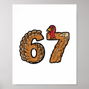 Poster 67 Meme Peru Funny Ação de Graças 6 7 Meninos Juve