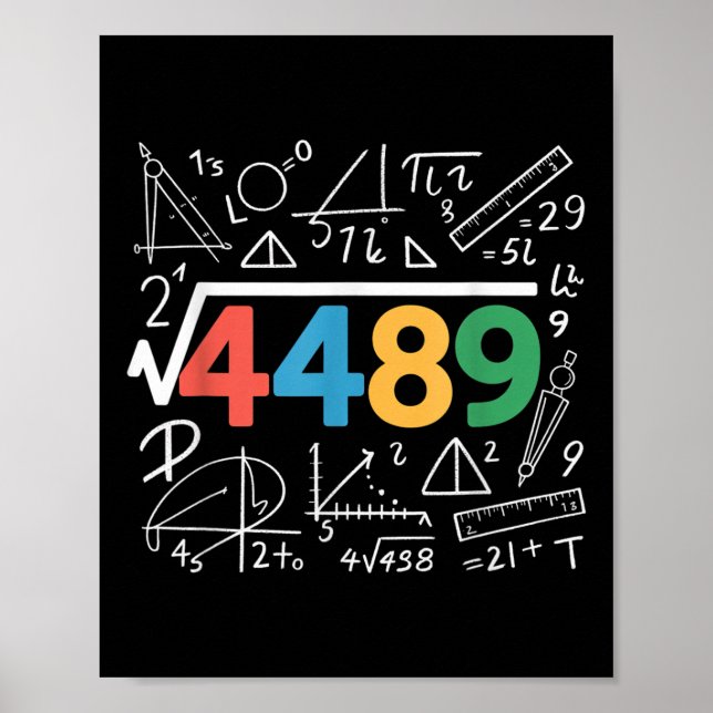 Poster 67 Meme Raiz Quadrada 4489 Gíria Seis Sete Profess (Frente)