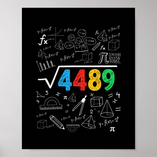 Poster 67 Meme Raiz Quadrada 4489 Gíria Seis Sete Profess (Frente)