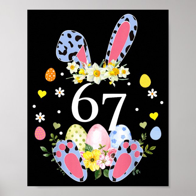 Poster 67 Meme Seis Sete 6 7 Bunny Leopardo Crianças Dive (Frente)