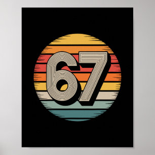 Poster 67 Meme Seis Sete 6 7 Camisa Meme Número Engraçado