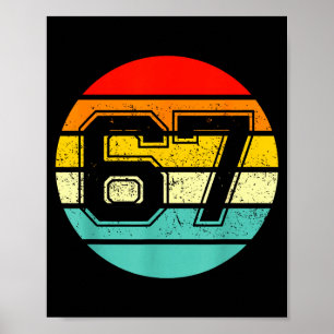 Poster 67 Meme Seis Sete 6 7 Meme Número Engraçado Vintag