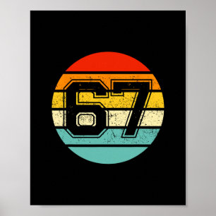 Poster 67 Meme Seis Sete 6 7 Meme Número Engraçado Vintag