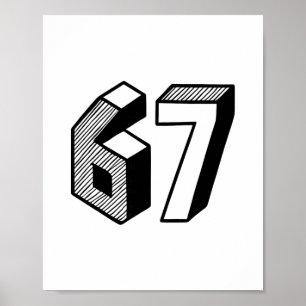 Poster 67 Meme Seis Sete 6-7 Piada Divertida da Internet 