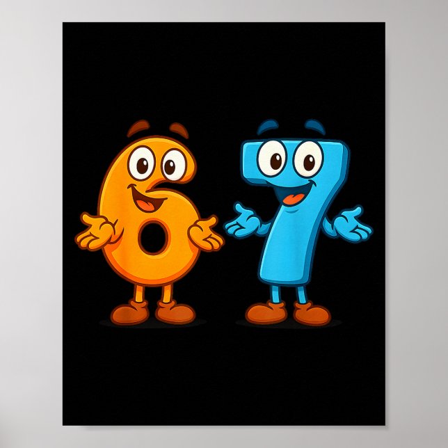 Poster 67 Meme Seis Sete Crianças Blocos Numéricos Profes (Frente)