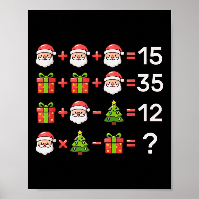 Poster 67 Meme Seis Sete Equação Matemática de Natal Xmas (Frente)