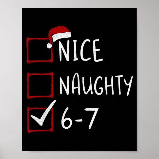Poster 67 Meme Seis Sete Homens Meninos Natal 6-7 Meme Le (Frente)