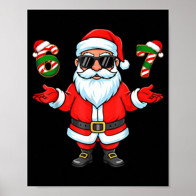 Poster 67 Meme Six Seven 6 7 Funny Santa Matching Xmas 67 (Frente)