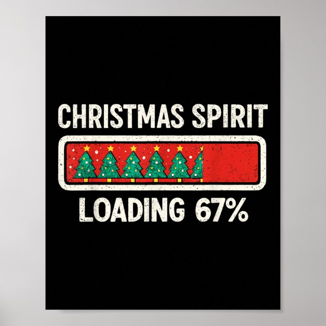 Poster 67 Meme Six Seven Espírito de Natal Carregando Gen (Frente)