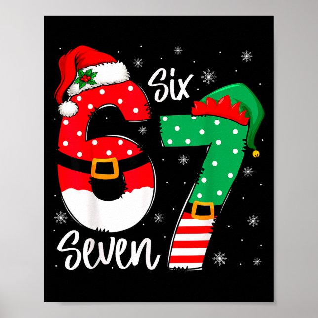Poster 67 Meme Six Seven For Kids Women Men Boys Girls Ch (Frente)