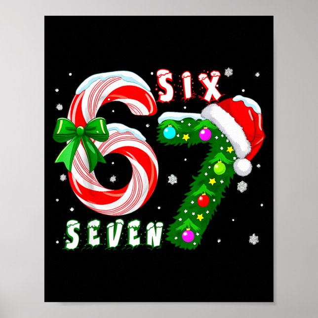Poster 67 Meme Six Seven For Kids Women Men Boys Girls Ch (Frente)