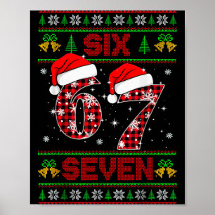 Poster 67 Meme Six Seven Natal Suéter Feio Para Crianças