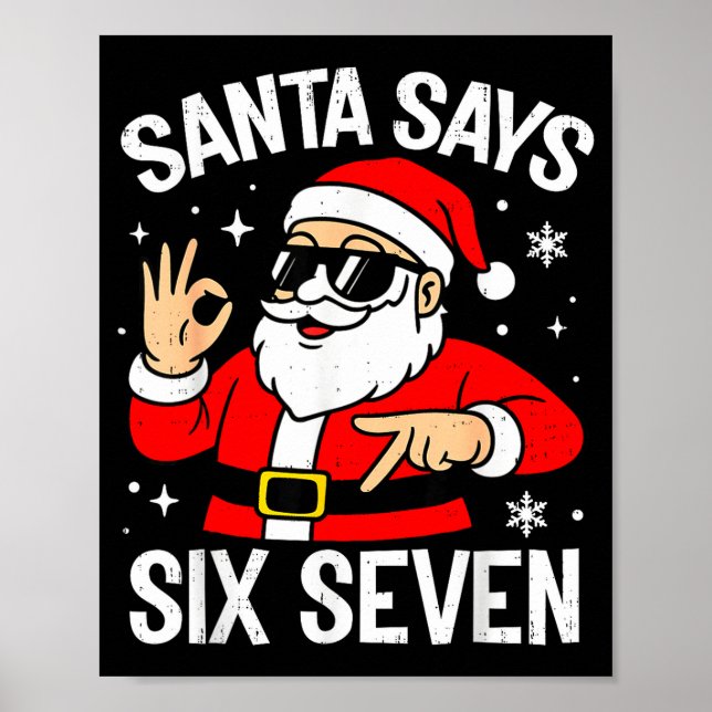 Poster 67 Meme Six Seven Papai Noel Natal Divertido Gen Z (Frente)