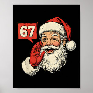 Poster 67 Meme Six Seven Papai Noel Natal Divertido Gen Z