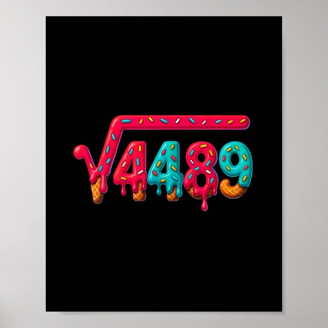 Poster 67 Meme Sorvete Drip Raiz Quadrada 4489 Geração Al (Frente)