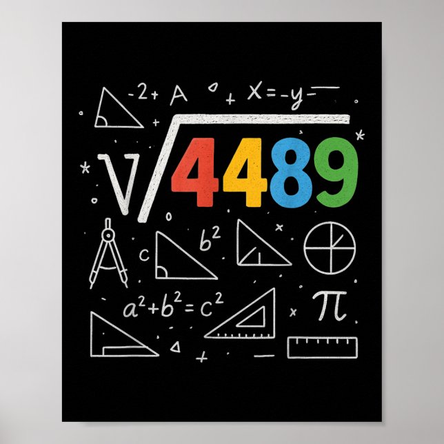Poster 67 Meme Square Root 4489 Slang Six Seven Math Teac (Frente)