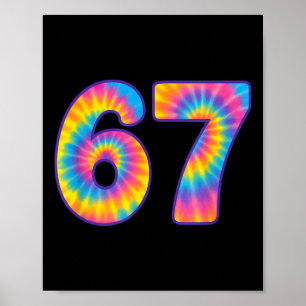 Poster 67 Meme Tie Dye Retro Seis Sete