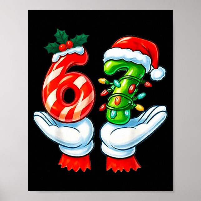 Poster 67 Natal 67 Meme Geração Alpha Gíria Bastão de Doc (Frente)