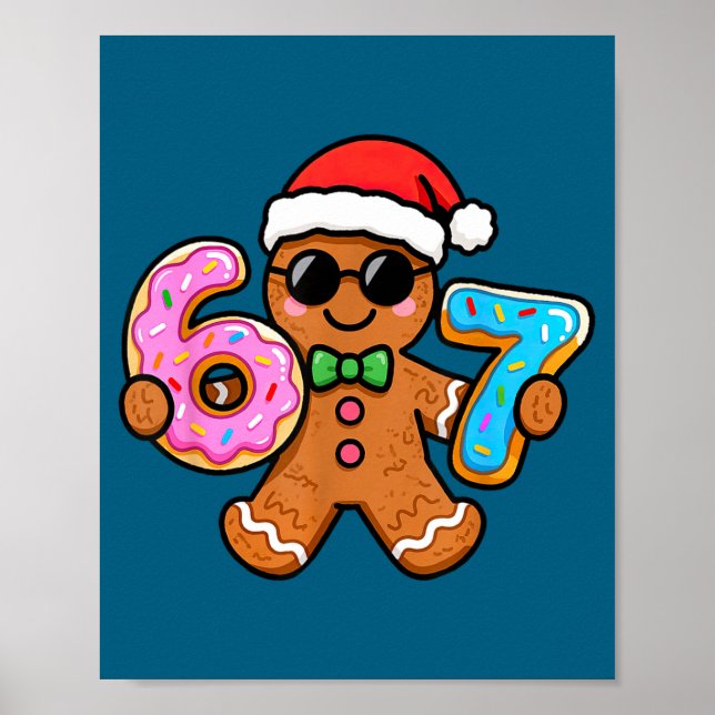 Poster 67 Natal Biscoito de Natal Six Seven Meme Gen Alph (Frente)