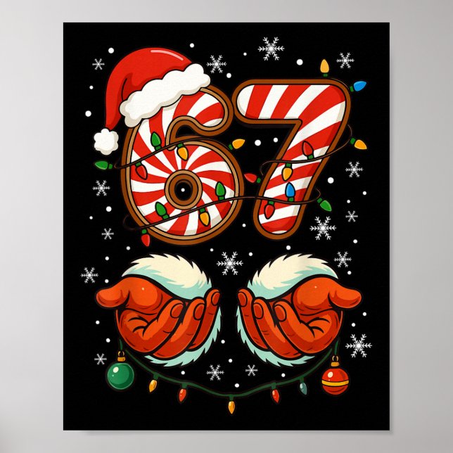 Poster 67 Natal Divertido 6 7 Meme Pijamas Feriado Geraçã (Frente)