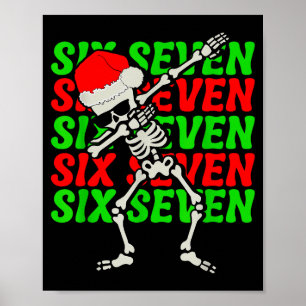 Poster 67 Natal Divertido Seis Sete Meme Brainrot Dabbing