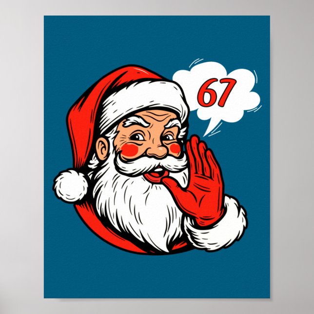 Poster 67 Natal Divertido Seis Sete Meme Brainrot Papai N (Frente)