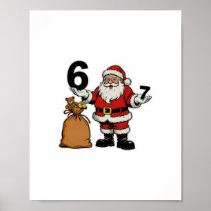 Poster 67 Natal Divertido Seis Sete Meme Brainrot Papai N