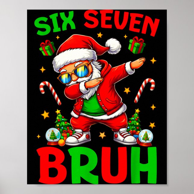Poster 67 Natal Engraçado Seis Sete Meme Brainrot Papai N (Frente)