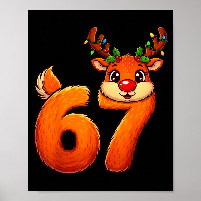Poster 67 Natal Renas Funny Bruh Meme Pijama Mulher (Frente)