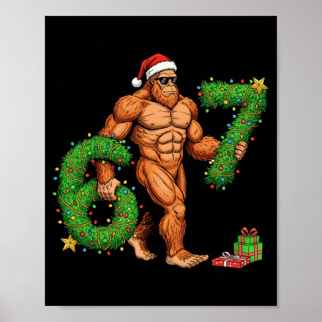 Poster 67 Natal Sasquatch Piada Meme 67 Natal Homens (Frente)